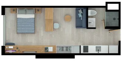 Arriendo apartaestudio amoblado premium para universitario en el centro internacional de Bogotá