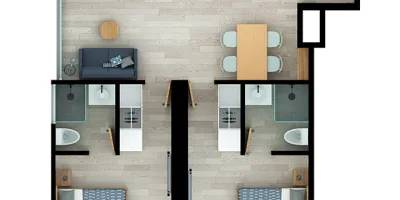 Alquilo apartaestudio amoblado twin Deluxe para estudiantes en el centro internacional de Bogotá